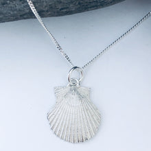 Load image into Gallery viewer, Silver Cornish Scallop Necklace