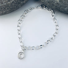 Load image into Gallery viewer, Silver Ammonite Chain Bracelet