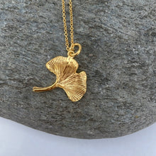 Load image into Gallery viewer, Gold Ginkgo Leaf Pendant