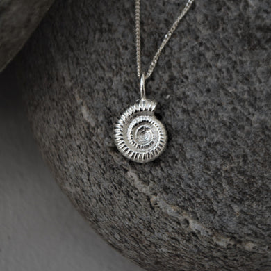 Silver Ammonite Shell Necklace