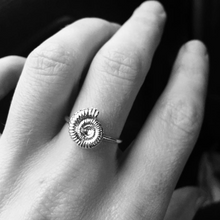 Load image into Gallery viewer, Silver Ammonite Shell Ring