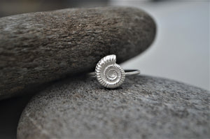 Silver Ammonite Shell Ring