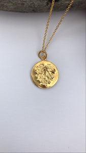 Gold Sutton Hoo Leaf ‘Fossil’ Pendant