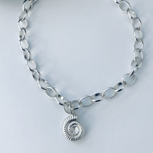 Silver Ammonite Chain Bracelet