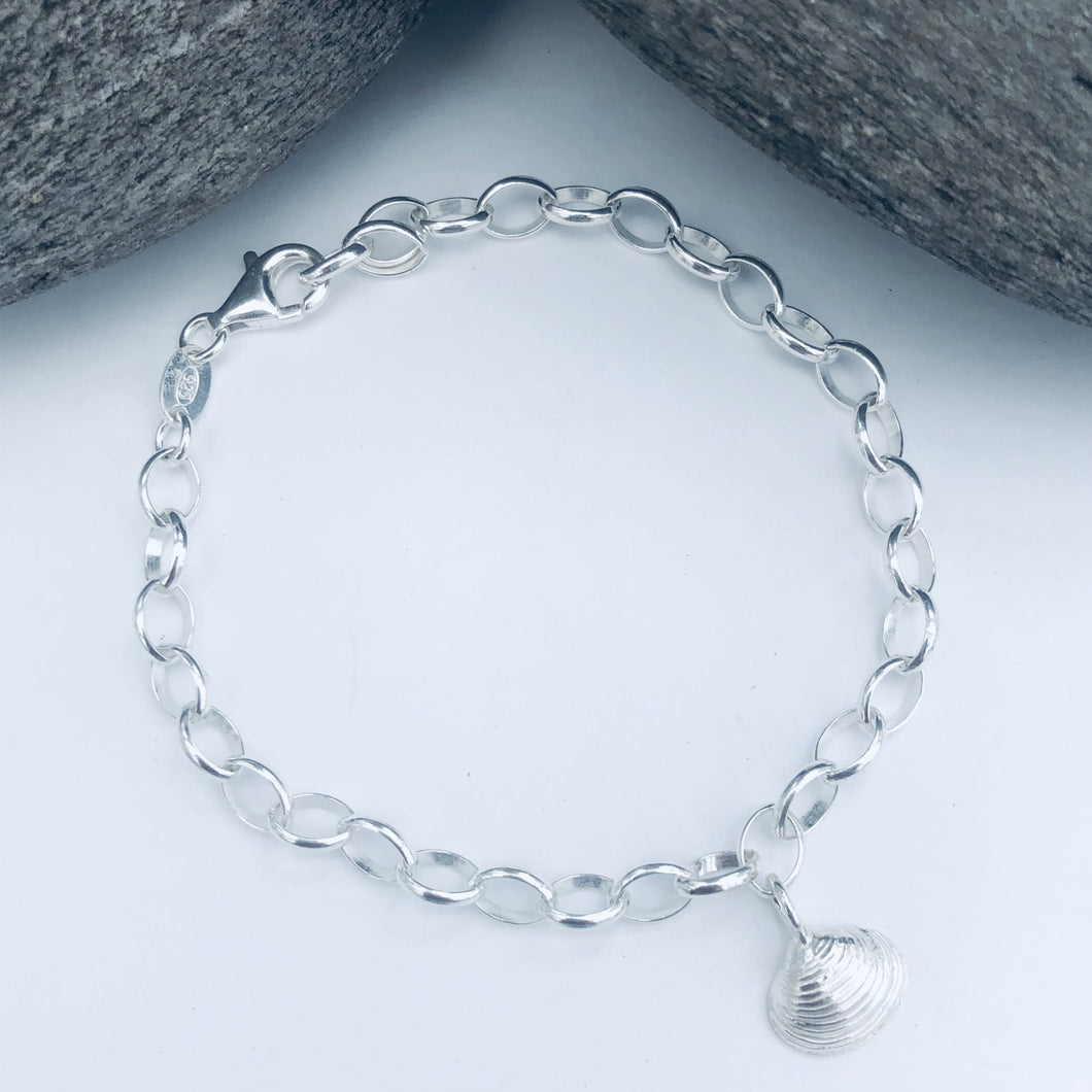Silver Walberswick Clam Chain Bracelet