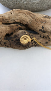 Gold Ammonite Shell Necklace