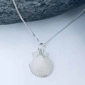 Silver Cornish Scallop Necklace
