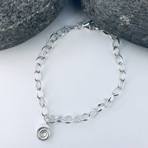 Silver Ammonite Chain Bracelet