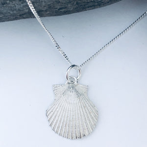 Silver Cornish Scallop Necklace
