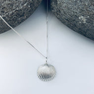 Silver Large Bawdsey Clam Shell Necklace
