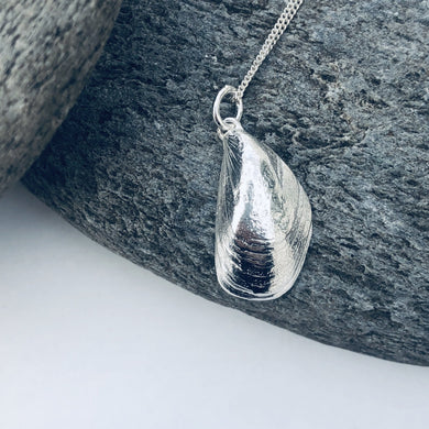 Silver Cornish Mussel Necklace