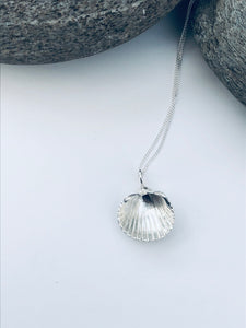 Silver Large Bawdsey Clam Shell Necklace