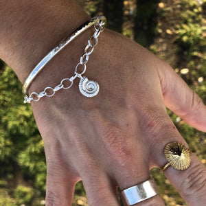 Silver Ammonite Chain Bracelet