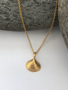 Gold  Walberswick Clam Shell Necklace