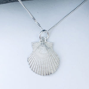 Silver Cornish Scallop Necklace