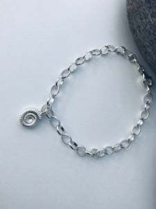 Silver Ammonite Chain Bracelet