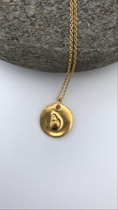 Gold Shell Fossil Pendant