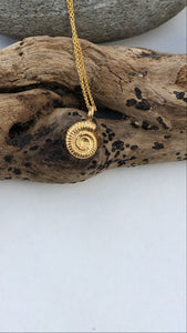 Gold Ammonite Shell Necklace