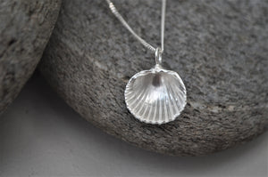 Silver Large Bawdsey Clam Shell Necklace